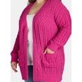 thumbnail image 5 of Terra & Sky Women's Plus Chenille Cardigan Sweater, Midweight, Sizes 0X-5X, 5 of 5