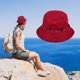 thumbnail image 5 of Guardurnaity Sombrero de cubo para exteriores de verano, sombrero de pescador para acampar, senderismo, parasol, gorra de Hip Hop Sombreros rojo 56-58cm, 5 of 6