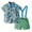 Dark Green, variant on Boy Summer Outfits 2 Piece Short Sleeve Polo T Shirts Toddler Kids Casual Tee Tops Beach Holiday Clothes Dark Green 6-12 Months