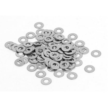 

M2 304 Stainless Steel Flat Washers Gaskets Spacers Silver Tone 100PCS
