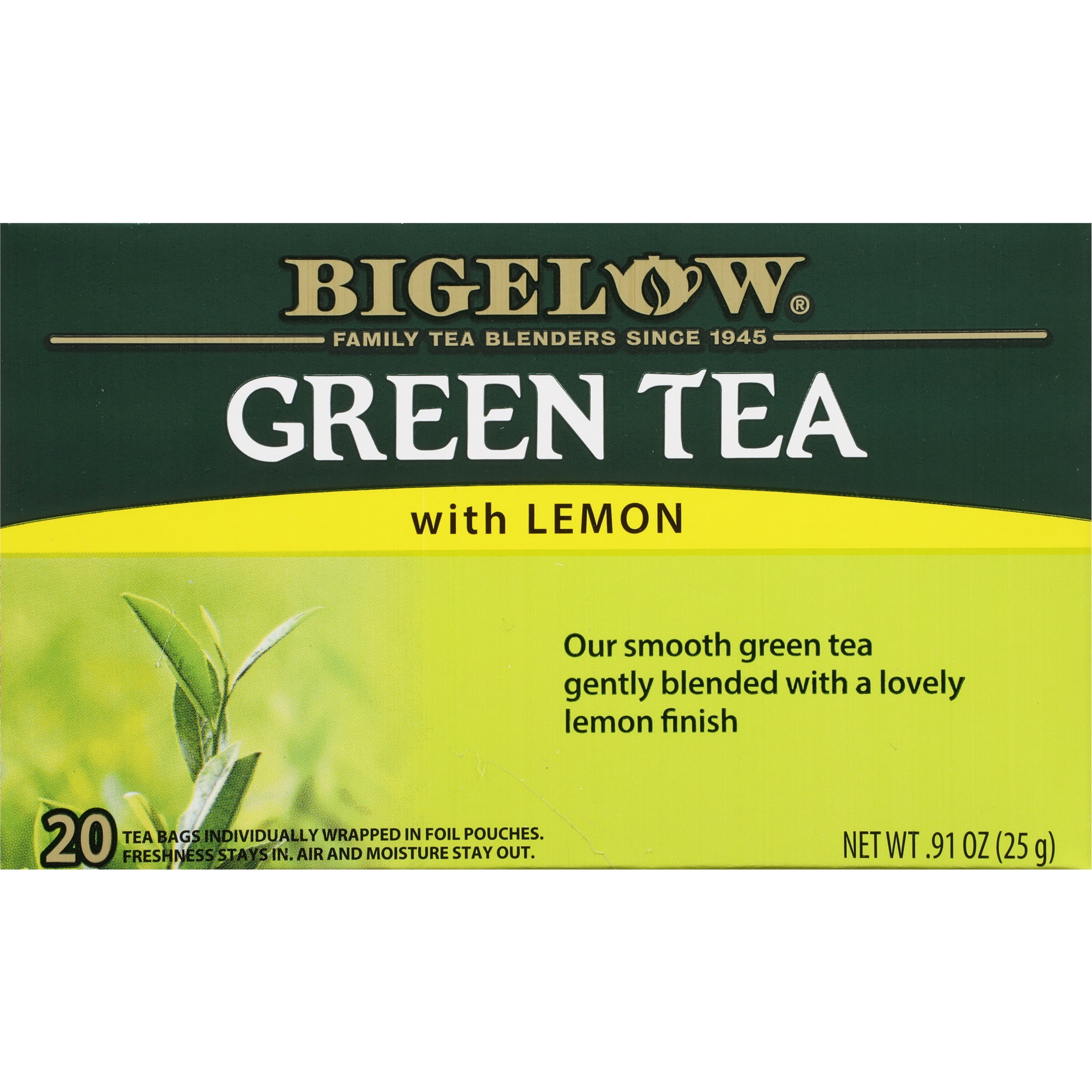 Bigelow Green Tea with Lemon, Tea Bags, 20 Count