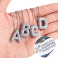 thumbnail image 4 of Precios Bajos Siempre, Collar con letras incrustadas con circonitas, collar de cobre hueco, collar con colgante de diamantes del alfabeto Akmoler, 4 of 9