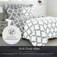 thumbnail image 2 of 3 Piece Reversible Down Alternative Comforter Set - Lightweight All Season Comforter with Two Shams - Quilted Duvet Insert with Box Stitched –Hypoallergenic, Soft, Fluffy (King, Light Grey), 2 of 7