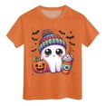 thumbnail image 5 of HCNTES Toddler Halloween Shirt Baby Boy Girls Ghost Pumpkin Tshirts Kids Fall Spooky Season Short Sleeve Tee Tops(10-11 Years,O190-Orange), 5 of 5