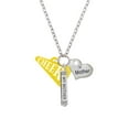 thumbnail image 2 of Delight Jewelry Acrylic 1.25" Yellow Cheer Megaphone Always My Mother Bar Zoe Necklace, 2 of 4