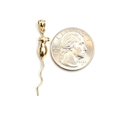thumbnail image 2 of 14k yellow Gold long tail mouse rat Pendant animal charm gift fine jewelry 1.5g, 2 of 12