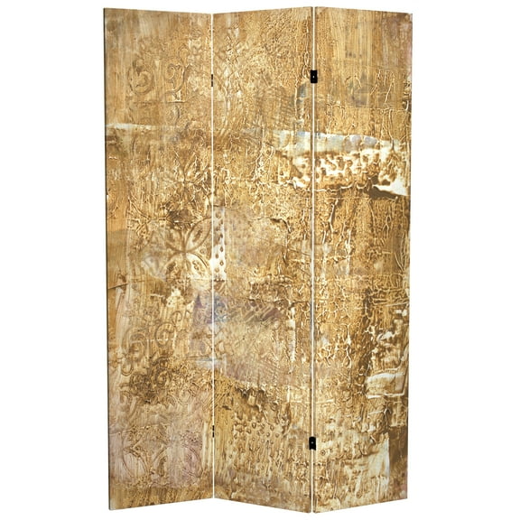 Oriental Furniture 6 ft. Tall Sandy Meadow Canvas Room Divider - 3 Panel