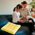 thumbnail image 4 of TAROFISH Three-Dimensional Meditation Cushion, Square Large Floor Cushion for Adults, Thick Corduroy Floor Cushion for Meditation, Yoga, Living Room, Sofa, Tatami Mat, Yellow,40x40x10cm, 4 of 6