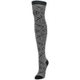 thumbnail image 2 of MeMoi Checkers & Weaves Over The Knee Socks - Womens - Female, One Size, Black, 2 of 5