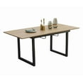 thumbnail image 7 of GZXS Modern Extendable Dining Table with Black Metal Legs, 55"-70" Adjustable Brown MDF Tabletop, Space-Saving Kitchen Table for 4-8 People, 7 of 7