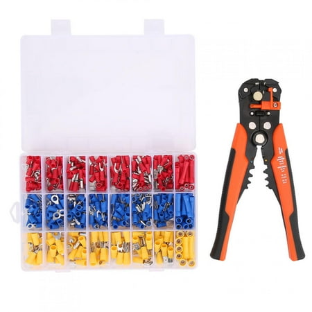 

Brrnoo 400pcs Cold Press Terminal Wire Connector+Multifunctional Wire Stripper brass‑tin Plated Contact Material PVC Insulation Material Suitable For Marine Automotive Applications