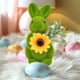 thumbnail image 4 of Adorno de conejo de Pascua, escultura de conejo artificial de pie con musgo verde, decoración de jardín, regalos de fiesta, decoración de mesa y hogar, adornos de conejo de PVC., 4 of 9