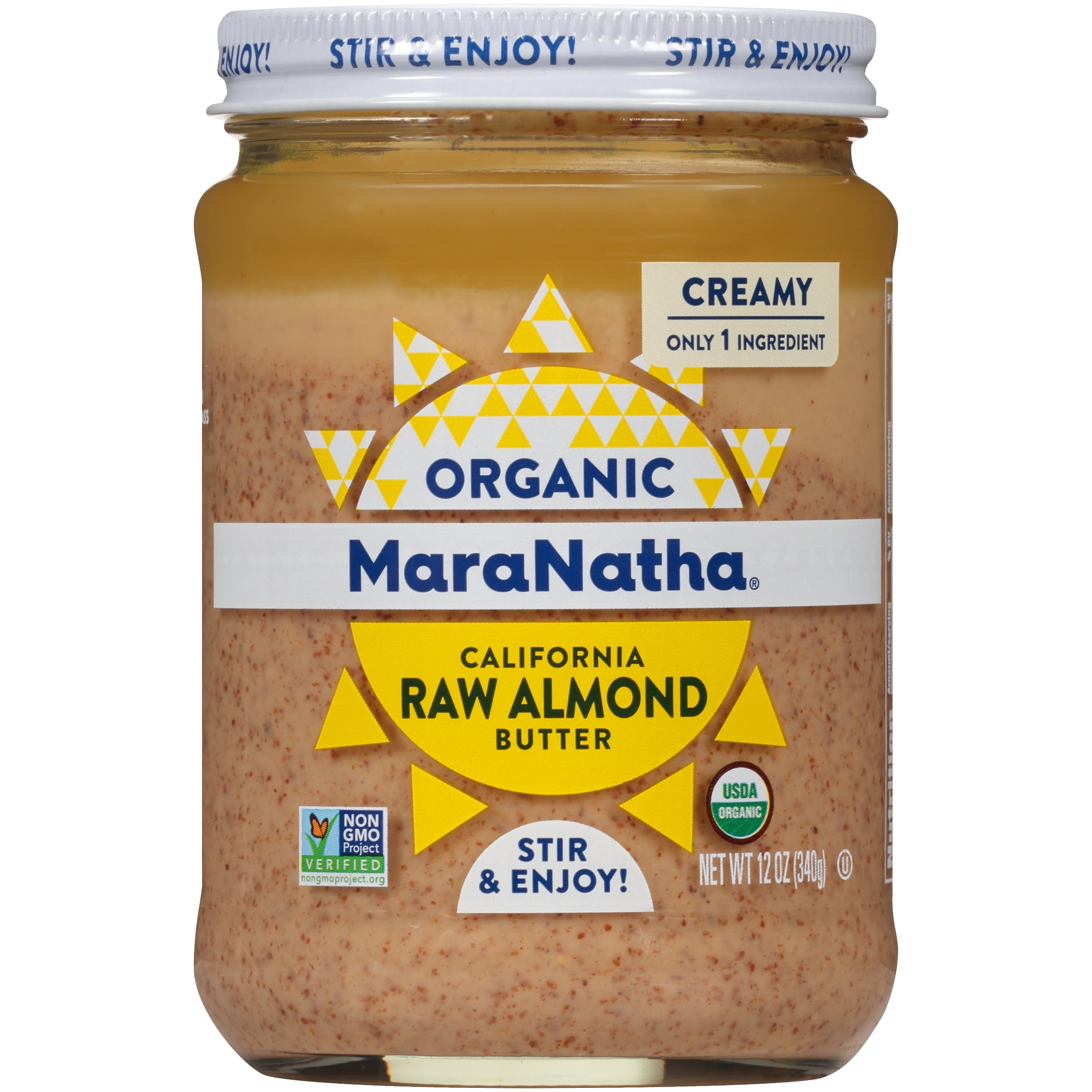 MaraNatha Organic Creamy Raw Almond Butter Spread, 12 oz