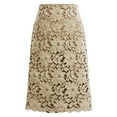 thumbnail image 3 of vigerkar Women's Elegant Floral Lace Knee Length Pencil Casual Skirt Khaki, XXL, 3 of 3
