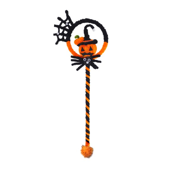 Uutvery Halloween Luminous Light Up Screw Stick Witch Handheld Twister Rod Long Wand Durable Cosplay Decorative Props Decorative Stems Props for Party Home Office Indoor Gifts Black and Orange