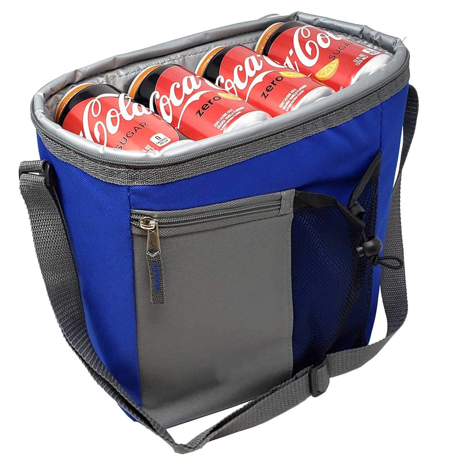 Insulated Can Cool Cooler Carry Drinks Picnic Cold Bag with Side Mesh Pocket