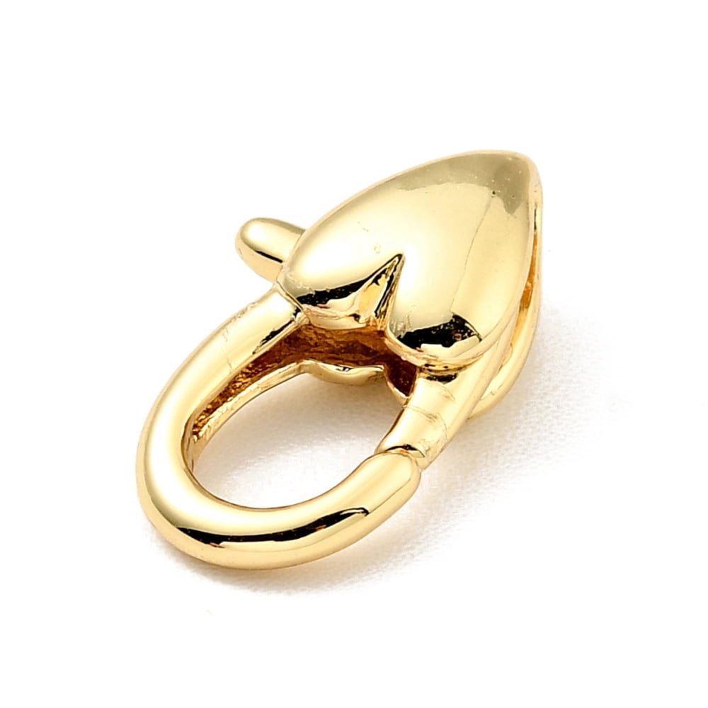 20pc Brass Heart Lobster Claw Clasps Parrot Trigger Clasps Jewelry Making Findings Cadmium Free & Lead Free Long-Lasting Plated Real 18K Gold Plated 14x8.5x4mm Hole: 1.4mm