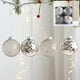 thumbnail image 1 of Adornos de bola colgantes para árbol de Navidad | Juego de bolas de espuma plástica de 8 cm | Rosa Blanco Plata | Estilos brillantes de lentejuelas brillantes | Caja de 4 | Decoración para fiestas, 1 of 6