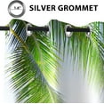 thumbnail image 3 of Tropical Beach Blackout Curtains Teal Exotic Ocean Palm Tree Curtains for Bedroom Seashore Scenery Window Drapes for Living Room 26"W x 45"L (Pack of 2), 3 of 6