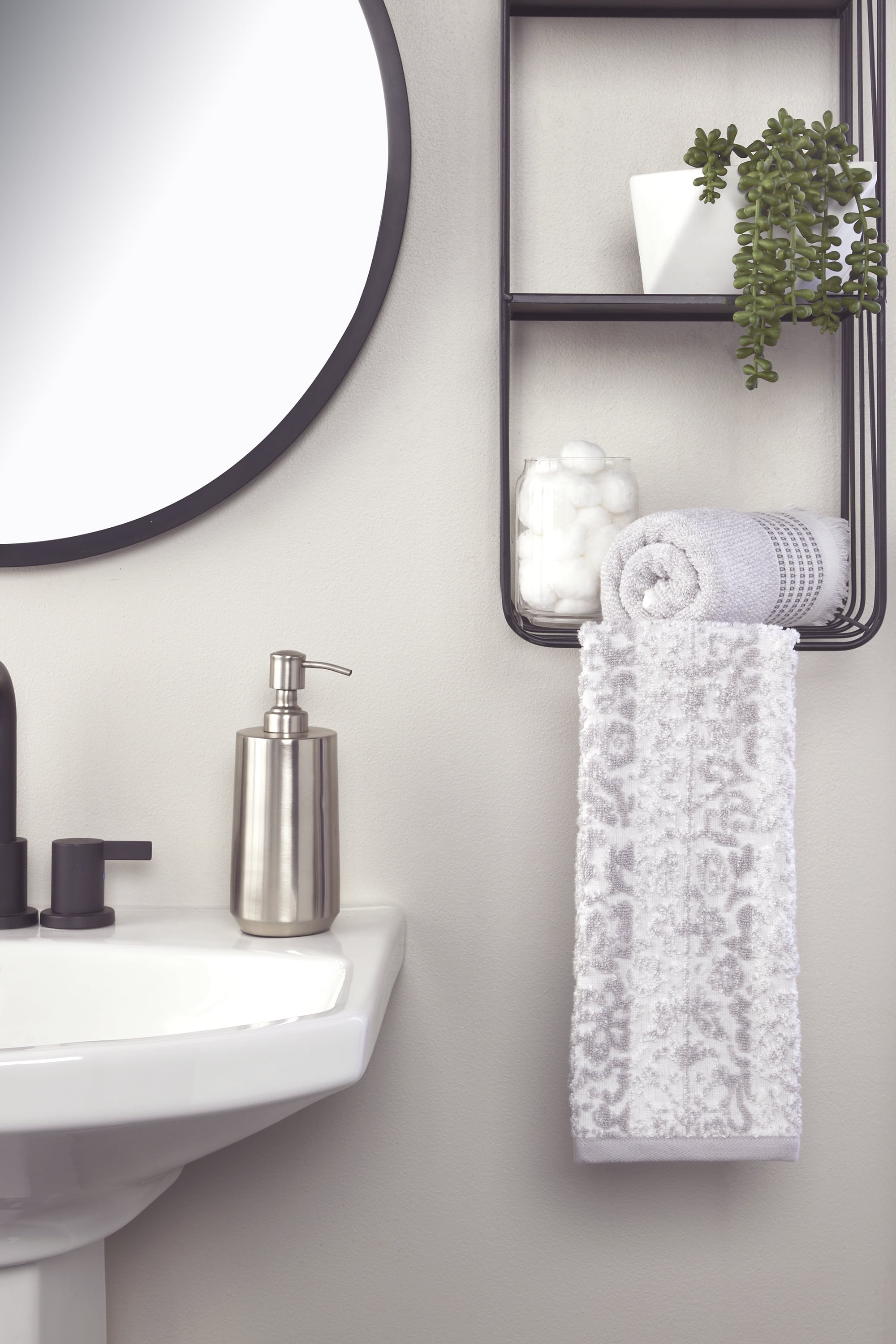 Lincoln Park Gray 2 Pc Hand Towel Set