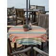 thumbnail image 3 of Outdoor Tablecloth with Umbrella Hole Zipper Boho Colorful Striped Round Tablecloth 60" Waterproof Outside Table Cloth Vintage Stripes Farmhouse Line Patio Table Cover Tablecloths for Picnic Party, 3 of 8
