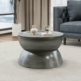 thumbnail image 2 of GDF Studio Sparling Modern Iron Hourglass Coffee Table, Brushed Antique Silver, 2 of 6