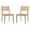 Natural Brown, variant on Maklaine 18" Dining Chairs with Woven Seats Set of 2 in Natural Brown Wood