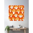 thumbnail image 2 of Orange Cute Mushrooms - Amanita Muscaria - Goblincore Pattern Poster Wall Art, Modern Wall Decor, 30x30 UNFRAMED, 2 of 3