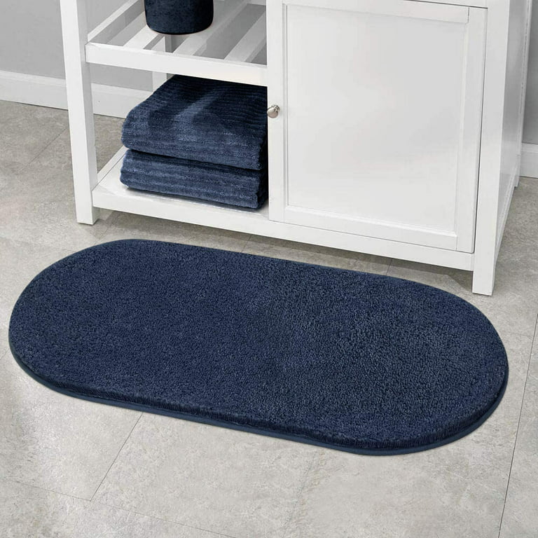 Manunclaims Bathroom Rug Oval Bath Carpet for Bathroom Non Slip Ultra Soft Absorbant Bath Mat Polyester Thick Oval Bathroom Rug, Size: 60, Beige
