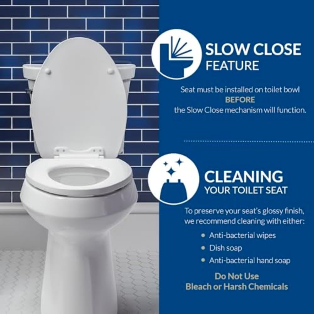 Bemis 19170PLE4 000 FCE4 Alesio Elongated Enameled Wood Toilet Seat, White