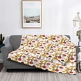 thumbnail image 5 of KLL Mushroom Print Fleece Throw Blanket, Horizontal Fleece Bedding Cute Soft Blankets Comfy Fleece Flannel Plush Home Decor for Couch & Bed -60"x50", 5 of 9