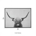 thumbnail image 2 of Wood and Canvas Highland Cow Wall Art, Black and White- Saltoro Sherpi, 2 of 3