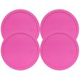 thumbnail image 1 of Pyrex 325-PC Pink Plastic Round Food Storage Replacement Lid Cover (4-Pack), 1 of 2