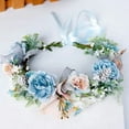 thumbnail image 3 of KuKuZhu Flower Headband Spring Bohemian Flower Crowns Floral Garland Faux Rose Wedding Wreaths Braided Hair Vine Headpiece Hair Ornament, 3 of 6