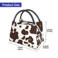 thumbnail image 5 of Japuie Brown Cow Print Insulated Lunch Bag, Portable Leakproof Cooler Bag,Foldable Thermal Tote,Lunch Tote Bags for Work or Picnic, 5 of 7