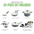 thumbnail image 2 of GreenLife 16 Piece Soft Grip Cookware Set, Non-Toxic Ceramic Nonstick, Gray, 2 of 5