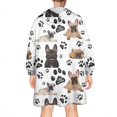 thumbnail image 2 of French Bulldog Footprint Wearable Oversized Blanket,Wearable Blanket Hoodie for Adults,Cozy Hooded Blankets with Super Pockets,Super Warm Fuzzy Pullover for Women & Men, 2 of 6