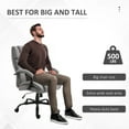 thumbnail image 5 of Vinsetto 500lbs Big and Tall Office Chair, Wide Seat, Adjustable Height, Swivel Wheels, Linen Finish, 5 of 9