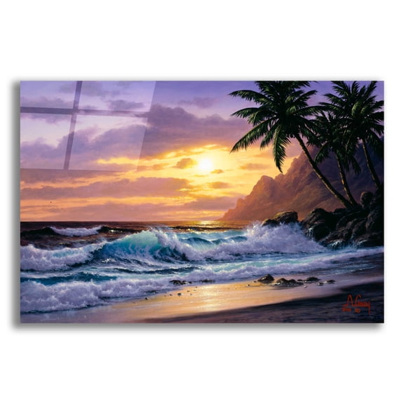 Epic Art 'Sunsets at the beach never get old' by Anthony Casay, Acrylic Glass Wall Art, 16"x12"