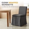 thumbnail image 5 of Dayalane Modern Farmhouse Parsons Slipcover Dining Chairs Set of 2, High Back Linen Upholstered Armless Wooden Kitchen Side Chairs, Removable Slipcover for Dining Living, Charcoal, 5 of 10