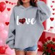 thumbnail image 4 of Sudadera con capucha y estampado de corazón de San Valentín, sudadera de manga larga para niños y niñas, chaqueta para niñas de talla mediana y grande., 4 of 7