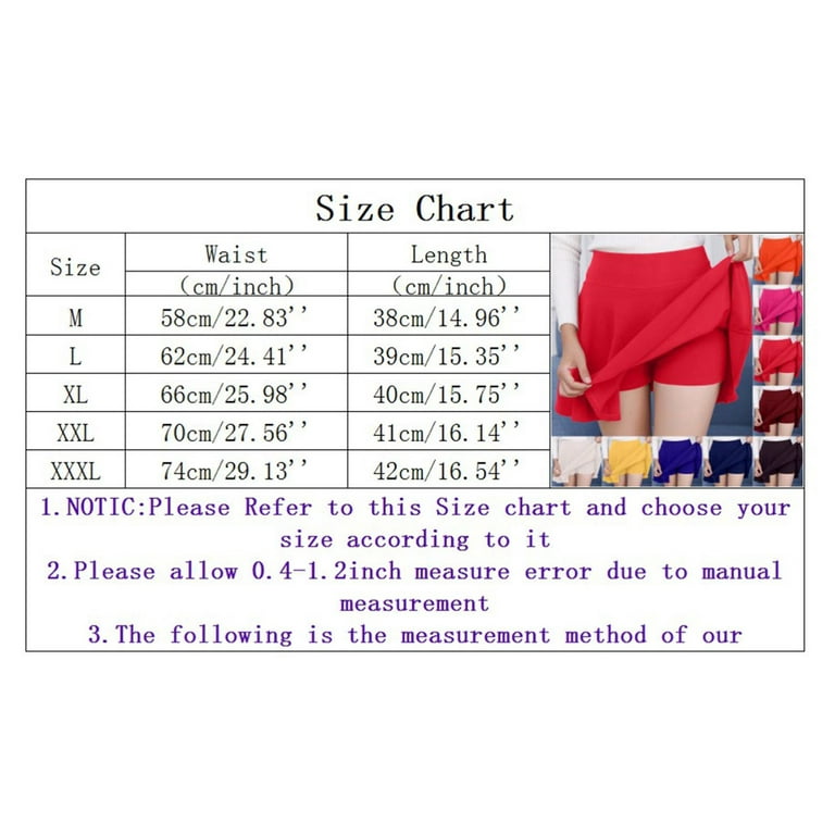 Girl skirt store size chart