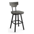 thumbnail image 1 of Amisco Ferguson 25.25" Distressed Wood Swivel Counter Stool in Gray/Black, 1 of 9