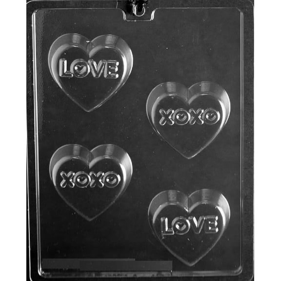 Grandmama's Goodies V179 Love, XO Oreo Cookie Mold Valentine's Day Wedding Shower Chocolate Candy Soap Mold with Exclusive Molding Instructions