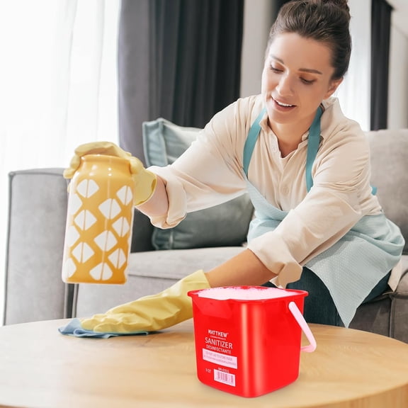 3-Pack Cleaning Buckets /Microfiber Cloths - Red/Green/Blue SANITIZER/RINSE/DETERGENT Design