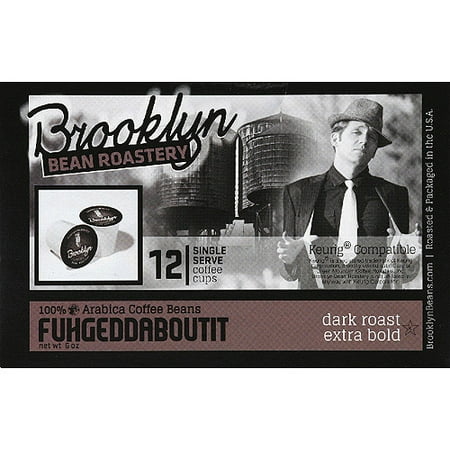 Brooklyn Bean Roastery Fuhgeddaboutit Coffee K-Cups, 12 count, (Pack of 6)