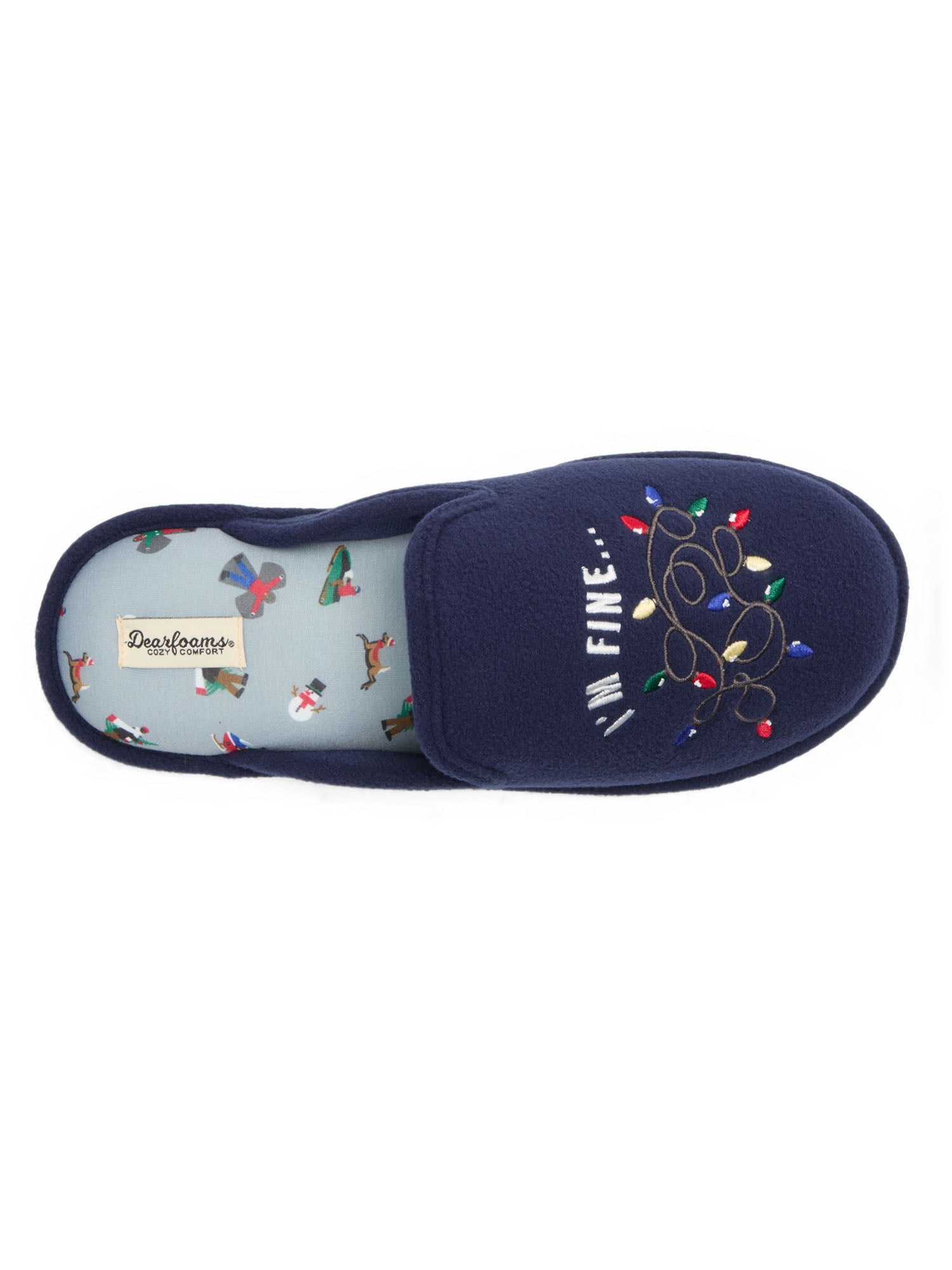 Dearfoams Cozy Comfort Men's Holiday Novelty Scuff Slip On Slippers