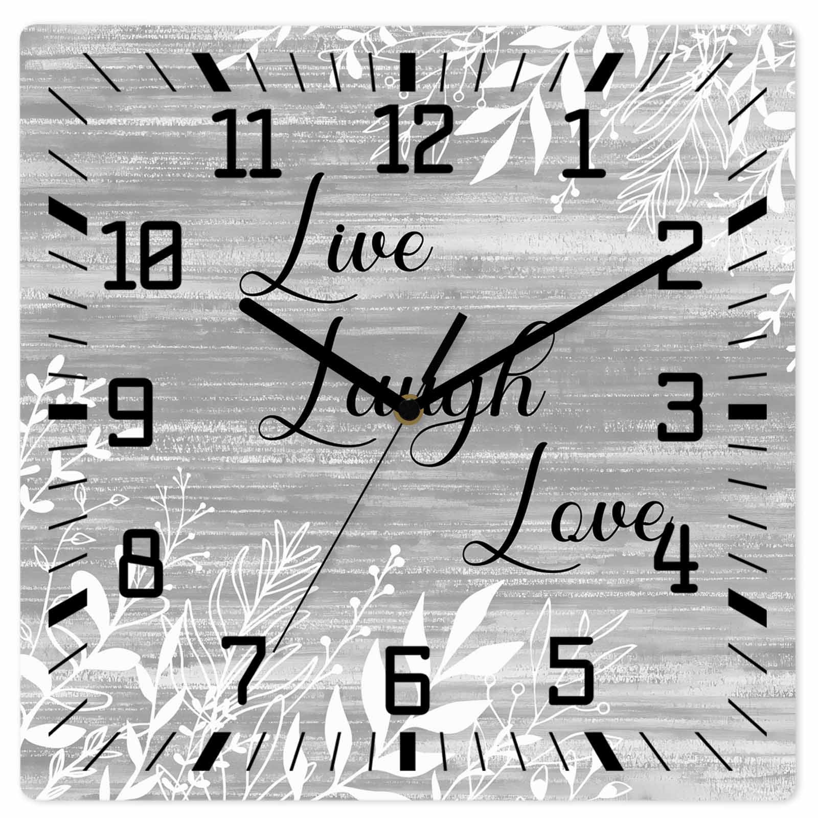 Wall Clock Grey Rustic Wood Grain Operated Square Clocks Wooden Silent Non Ticking Wallclock 12 photo Wall Clock Grey Rustic Wood Grain Operated Square Clocks Wooden Silent Non Ticking Wallclock 12