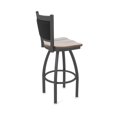 thumbnail image 2 of 870 Hadleigh 36" Swivel Bar Stool with Pewter Finish and Dark Maple Seat and Black Vinyl Back, 2 of 5