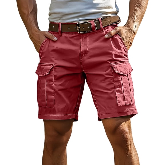 Dresfit Cargo Shorts Men Big and Tall Baggy Carpenter Shorts 2026 Summer Loose Fit Knee Length Short Pants Lightweight Elastic Waist Hiking Shorts (no belt) 4XL